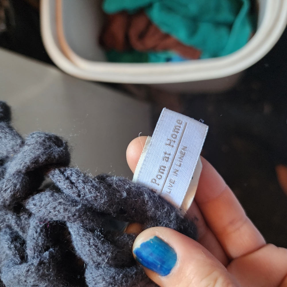 Pom Pom at Home Black Hand Knit Finn Throw